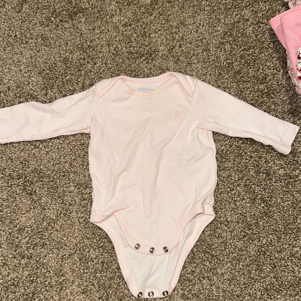 Long sleeve Onsie light pink 3 months Ralph Lauren